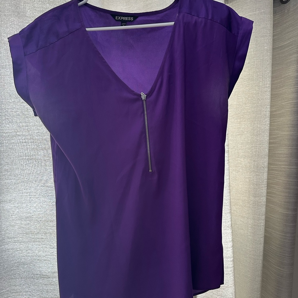 Express Purple V-Neck Top